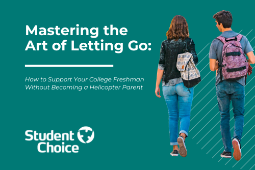 College students at move in walk away from parents